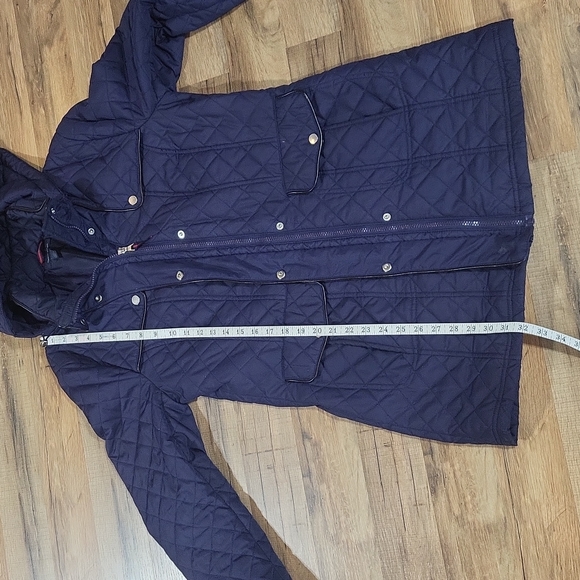 TOMMY HILFIGER Navy Blue Lightweight Quilted Hooded Puffer Jacket-Flawed - Picture 15 of 16